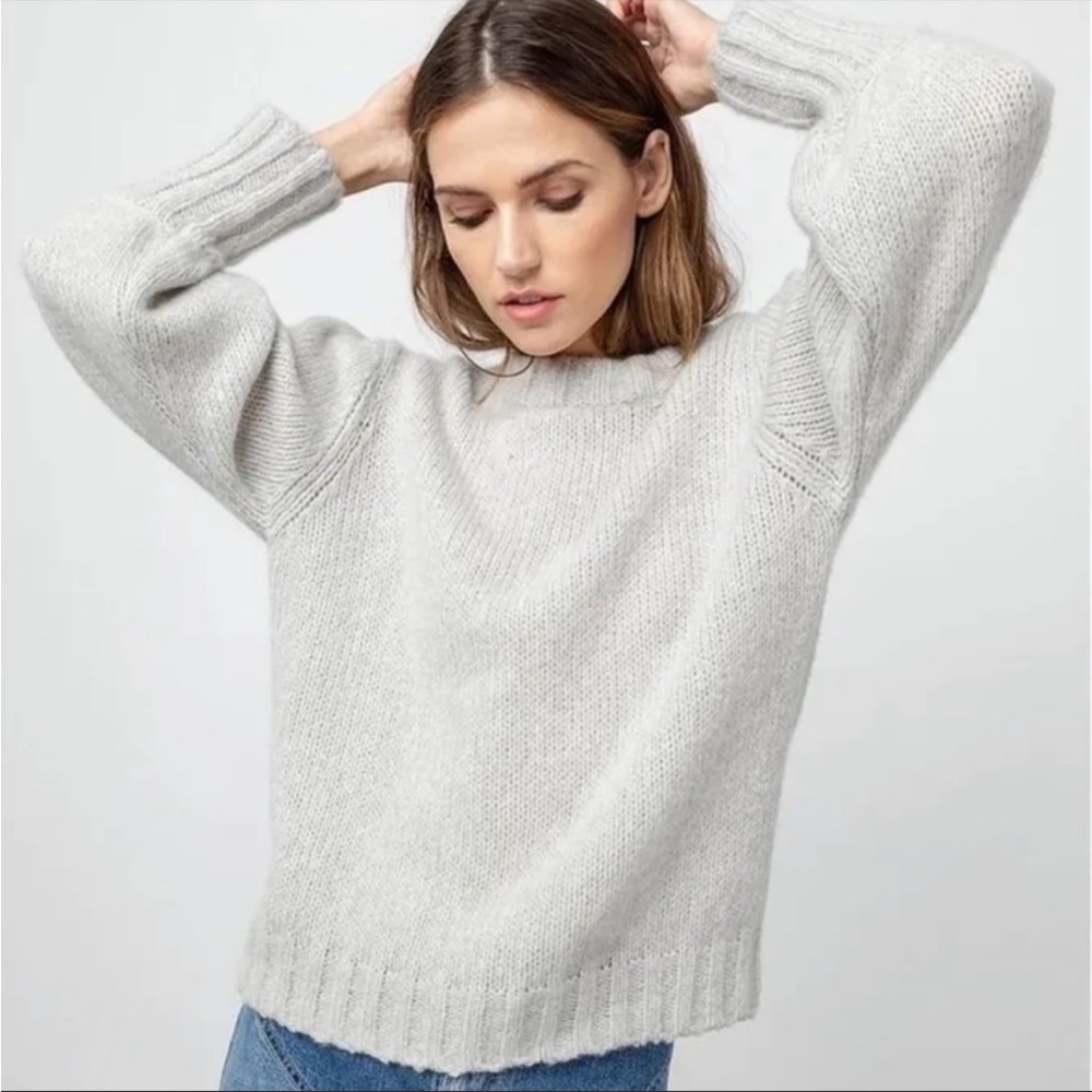 Rails Sybil Cashmere Wool Alpaca Blend Heather Grey Pullover Sweater